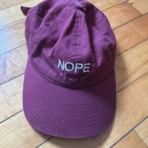 Burgundy 'NOPE' Dad Baseball Cap